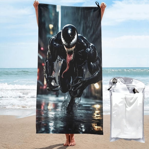 Toalla de playa Venom, suave, de secado rápido, resistente a la arena, para natación, piscina, yoga, gimnasio, camping, toallas de baño ligeras, regalo para niños, niñas, niños y adultos, 27,5 x 55