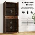 thumbnail image 6 of Costway 72" Tall Kitchen Pantry Modern Farmhouse Cupboard Cabinet with 4 Barn Doors Brown, 6 of 11