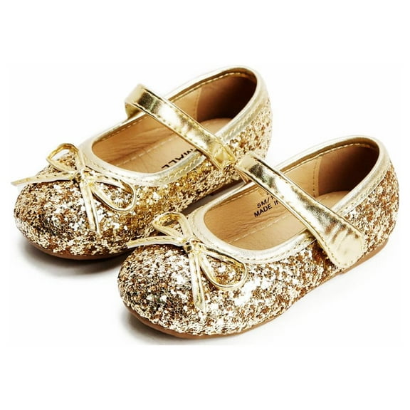 THEE BRON Unisex Kids Casual Dress Shoes Bow Tie Mary Jane Flats, Standard, Pink, Size 10