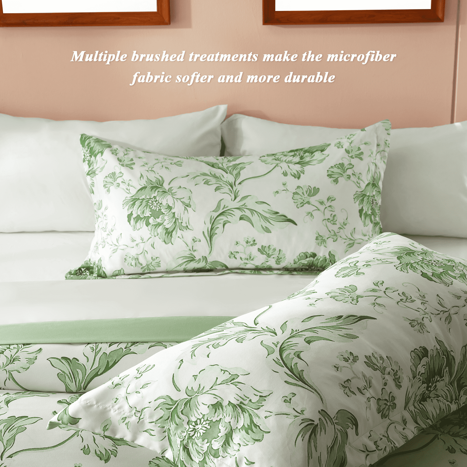 Bedtreat Twin Comforter Sets,5-Pieces Reversible Bedding Sets,Bed in a Bag with Comforter,Flat Sheet and Fitted Sheet,Pillowcase & Sham,Lisse,Tulip Sea