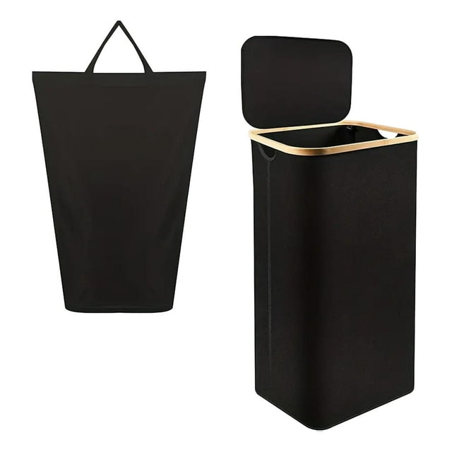 Large Laundry Basket Foldable Laundry Hamper for College Bedroom Living Room Black