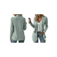 thumbnail image 2 of Women'S Draped Open Front Light-Weight Cardigan Tops Casual Long Sleeve Knit Outerwear Light Green M, 2 of 6