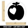 thumbnail image 2 of Apple with Heart Self-Inking Rubber Stamp Ink Stamper - Green Ink - Mini 1/2 Inch, 2 of 7