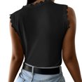 thumbnail image 4 of LoyisViDion Womans Shirts Clearance Fashion Women Rounk Neck Lace Sleeveless T-Shirt Autumn Solid Lace Blouse Tops Black 8(L), 4 of 8