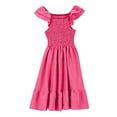 thumbnail image 4 of Gubotare Boho Dress for Girls Girls and Toddler Short Sleeve Everyday Dresses Casual Summer Wear Size 7-8T (Hot Pink,7-8 Years), 4 of 5