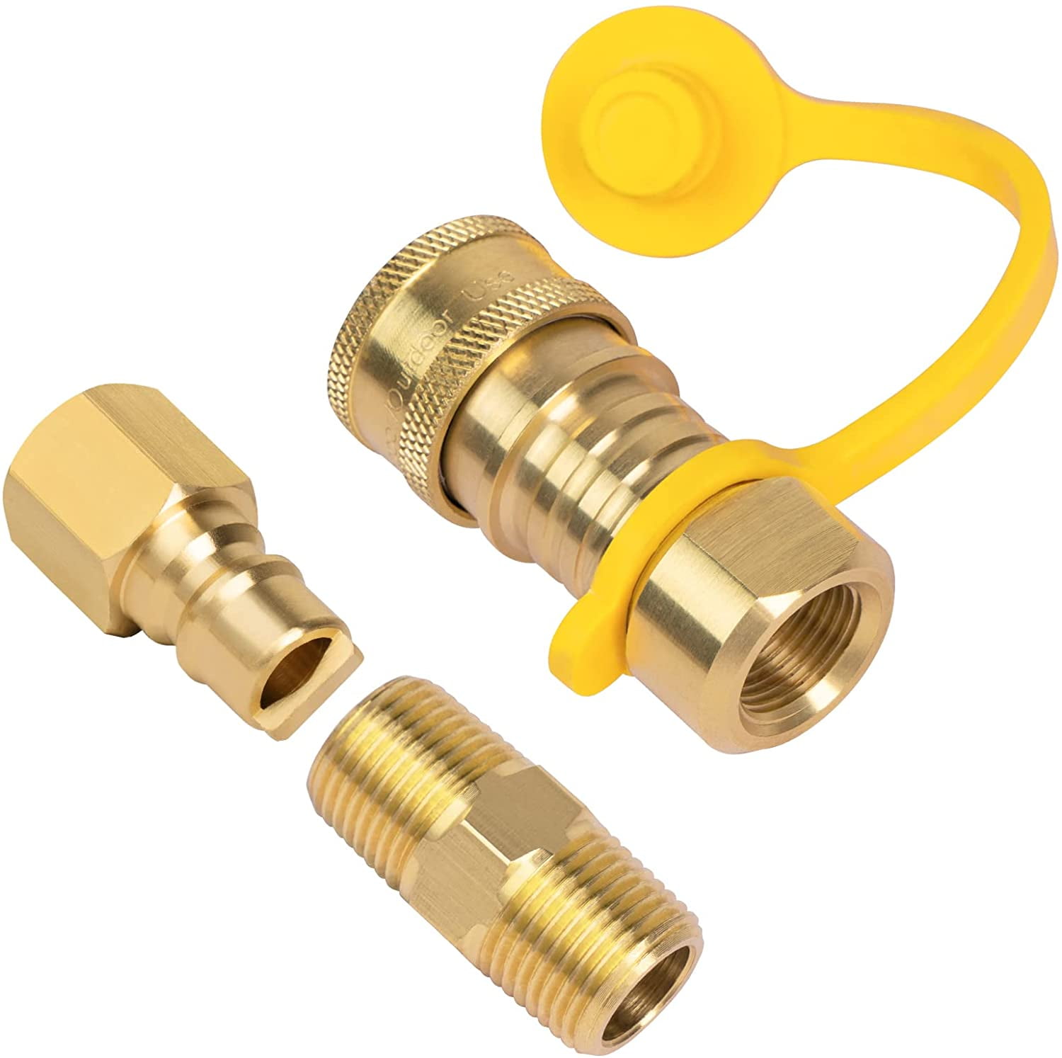RV Style 1/4 Propane  Gas Quick Connector Set 