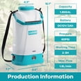 thumbnail image 2 of Garden Sprayer, Lawn Sprayer 1.85 Gallon Battery Powered 0-60 PSI - 12V 2Ah Rechargeable, Wide Mouth Lid, Adjustable Strap for Weeding & Lawn Care, 2 of 7