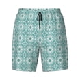 thumbnail image 4 of Lsque Mens Swim Trunks Blue Print Pattern - Bathing Suit Compression Liner - Beach Swim Shorts Swimwear - (S-3XL) - Stretch Quick Dry -XX-Large, 4 of 9