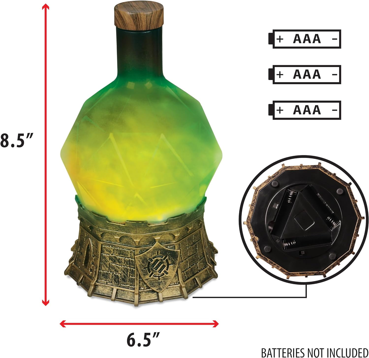 ENHANCE Gaming Sorcerer's Potion Light with Swirling Mystical Brew, Potion Bottle Mood Light (Green)