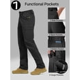 thumbnail image 3 of Pantalones cargo FREE SOLDIER resistentes al agua para hombre, color negro, 34 de ancho x 32 de largo, 3 of 7