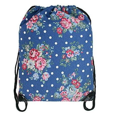 Cotton Canvas Waterproof Printed Drawstring Gym Work Backpack Rucksack (Best Backpack For Gym And Work)