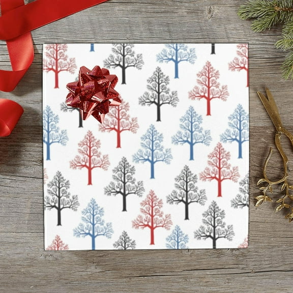 Christmas Wrapping Paper | Premium Holiday Gift Wrap | Colored Oaks 58" x 23" (1–5 Rolls) - 1 Roll