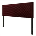 thumbnail image 2 of Castle Place Quilted Velvet Upholstered Queen Headboard, Red, 2 of 7