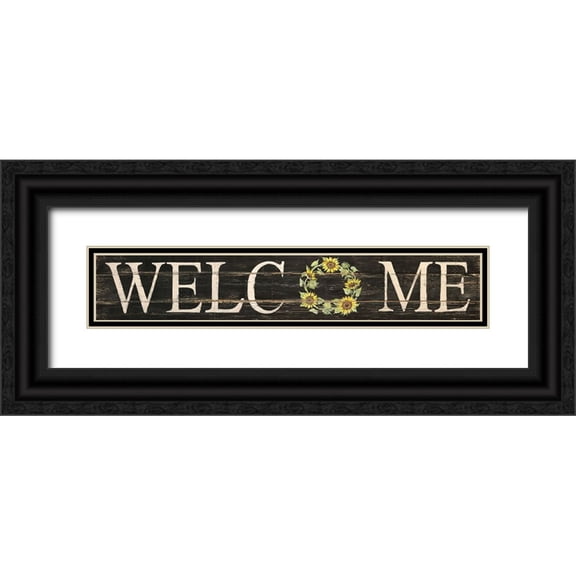 Jacobs, Cindy 14x6 Black Ornate Wood Framed with Double Matting Museum Art Print Titled - Welcome 1