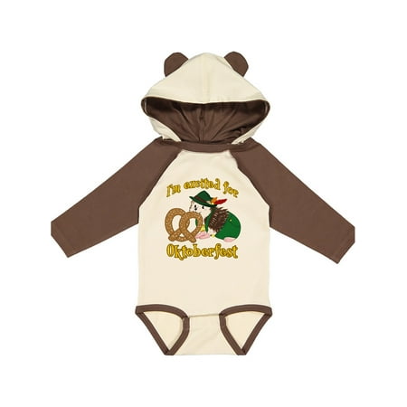 

Inktastic I m Excited for Oktoberfest with Cute Hedgehog Gift Baby Boy or Baby Girl Long Sleeve Bodysuit