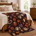 thumbnail image 6 of Cozy hot chocolate Mugs Socks And Autumn confection illustrations, Soft Flannel Blanket with Cozy Painterly Illustration Print, Housewarming Gift and Home Decor for Bedroom and Living Room, 6 of 7