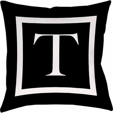 IDG Classic Block Monogram Decorative Pillow - Black