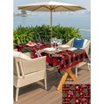 thumbnail image 4 of Outdoor Tablecloth with Umbrella Hole and Zipper, Christmas Rectangle Table Cloth 60x120 Inch Waterproof Tablecloth, Pine Tree Gold White Snowflake Red Black Plaid Picnic Table Cover for Patio, 4 of 7