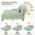 thumbnail image 3 of 63" Oversized Chaise Lounge Indoor, Chenille Upholstered Boneless Sofa Bed with Adjustable Backrest and LED Light Strip, Deep Seat Sleeper Couch for Living Room, Green, 3 of 8