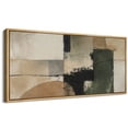 thumbnail image 7 of Large Framed Canvas Wall Art Print Neutral Abstract Landscape with Green and Black Accents for Living Room Decoration - 60"x30" Natural Frame, 7 of 7