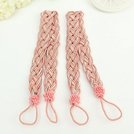 2pcs Vintage Knitted Rope Window Curtain Tiebacks Fringe Tie Backs 2pcs Vintage Knitted Rope Window Curtain Tiebacks Fringe Tie Backs Home Decor Pink Color