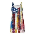 thumbnail image 5 of QATAINLAV Summer Linen Rompers for Women 2025 Independence Day Wide Leg Bib Overalls Casual Sleeveless Onesie Shorts with Pockets Blue S Summer Savings, 5 of 6