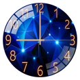 thumbnail image 1 of Reloj de pared de cristal de 30 cm, silencioso, sin tictac, decorativo, redondo, para sala de estar, cocina, dormitorio, pasillo, oficina (azul oscuro), 1 of 4