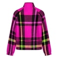 thumbnail image 6 of Jackets for Women Winter Coat Jackets Flannel Stand Collar Jacket(Pink Black Green Plaid Pattern,Size:S-4XL), 6 of 7