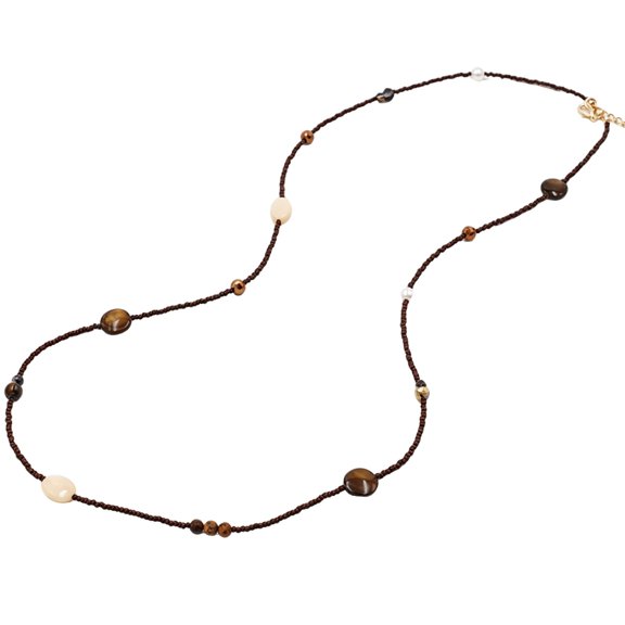 Stackable Beaded Long Necklace for Women Boho Summer Autumn Sweater Chain
