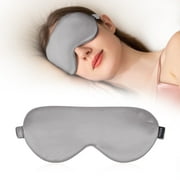 THXSILK 22 Momme Silk Sleep Eye Mask, Lightweight & Comfortable, Super Soft Eye Mask for Sleeping, Naps, Night Blindfold Eyeshade, Charcoal