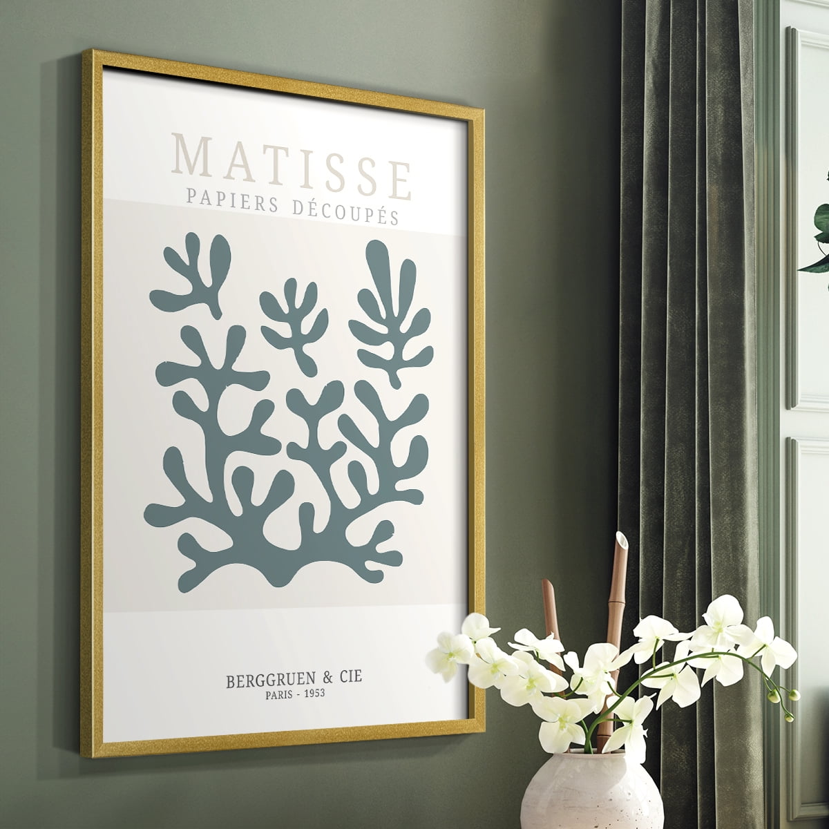 Matisse CDXXVII in Gold Solid Wood Framed Print No Nail Hanging