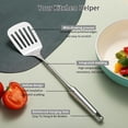 thumbnail image 6 of Metal Spatula for Cooking, Ksopiavobs Stainless Steel Slotted Turner, Heavy Duty Sturdy Kitchen Spatula High Heat Resistant, Ideal Cookware for Fish,Eggs,Pancakes, Dishwasher Safe, Easy to Clean, 6 of 7