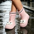 thumbnail image 5 of Cute Rain Boots for Women Big Eye Drawstring Cuff Mid Calf Rain Boots Waterproof Windproof Adjustable Slip On Garden Work Footwear, 5 of 6