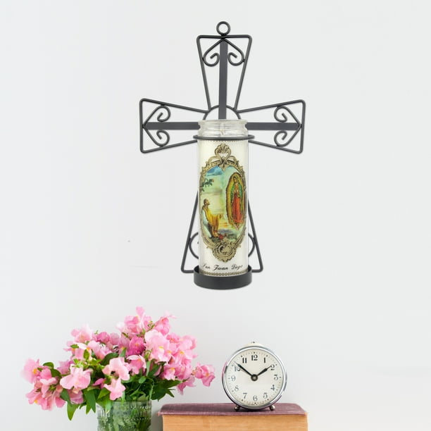Inspirational Candles & Accessories Wire Cross Religious Jar Candle