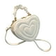 thumbnail image 5 of Bolso bandolera en forma de corazón con cierre de cremallera, color liso, de poliuretano. Precioso bolso tipo cartera para mujer. Blanco, 5 of 9