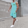 thumbnail image 2 of Afdoent Men's 2 Piece Short Set Mens Casual Summer Outfits For Unique Printed Sleeveless Vest And Shorts Set For Outdoor Activities Versatile Style Summer Beach Vacation Outfits, 2 of 9