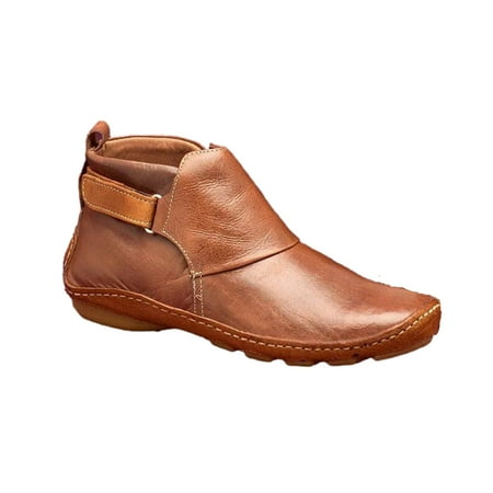 

Boots Deals 2022 Juebong Autumn Winter Women s Ankle Boots Round Toe Low Wedge Heel Boots Casual Shoes