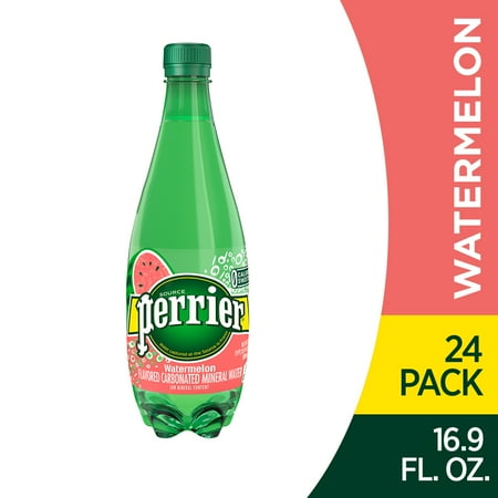 Perrier Watermelon Flavored Carbonated Mineral Water, 16.9 fl oz. Plastic Bottles (24 Count)