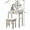White, variant on Pink Wood Makeup Table and Stool Set / Adjustable Mirror for Comfortable Use