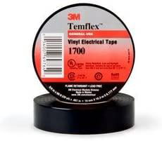 3M TEMFLEX ELECTRICAL VINYL TAPE 1700 BLACK 3/4" x 60 FT INSULATED 4 Rolls 