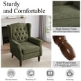 thumbnail image 4 of UIXE Wingback Accent Chair Upholstered Arm Chair High Back Chair Living Room with Solid Wood Frame, Tufted Green, 4 of 7