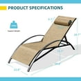 thumbnail image 2 of EROMMY Patio Chaise Lounge Chair Set of 2, Outdoor Lounge Chairs with 5 Position Adjustable Backrest, All-Weather Waterproof Pool Lounge Chairs for Poolside Beach Yard, 2 of 9