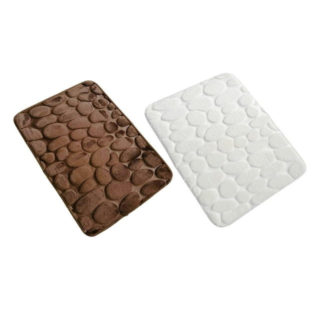 Abbracc 2pieces Memory Foam Toilet Rug Bath Rug Bath Mat for Living Room Bathtub Side