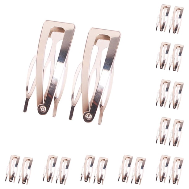 Adornos para el cabello Minnieouse accesorios útiles Clip lateral Clip de cierre a presión portátil Plata 10piezas