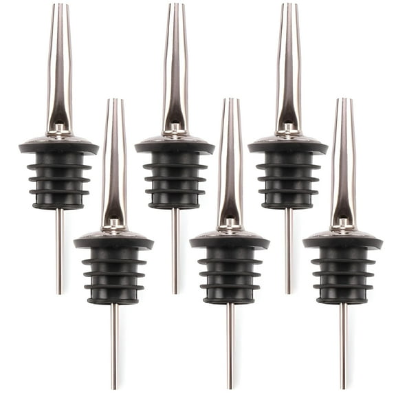 ACDANC 6 Spirit Bottle Pourers Freeflow Olive Oil Drizzler Pourer Spout Stainless Steel Silver Rose Gold