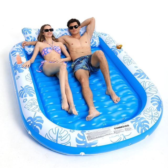 Tumbona inflable para bronceado y piscina Float COMMOUDS, tamaño ultragrande
