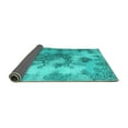 thumbnail image 2 of Ahgly Company Indoor Square Medallion Turquoise Blue Traditional Area Rugs, 8' Square, 2 of 4