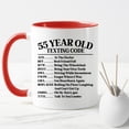 thumbnail image 3 of 55 Year Old Texting Code Birthday Mug – Senior Humor Coffee Cup – Unique 55th Birthday Present Idea, 3 of 7
