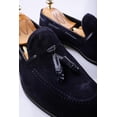 thumbnail image 2 of Men's Shoes, 100% Leather Tasseled Stylish and Classic Navy Blue Suede Loafer Shoes, 2 of 4