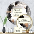 thumbnail image 3 of Designart "Multifaceted Whirls Grey Black Harmony" Cubism Round Wall Mirror - Modern Oval Printed Decorative Oversized Mirror - Multiple Color Options, 3 of 4